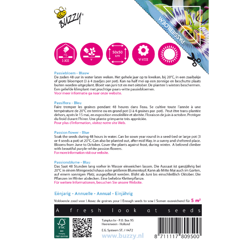 Climbing Flowers Passiflora blauw