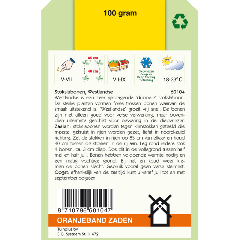 Stokslabonen Westlandse, 100 gram