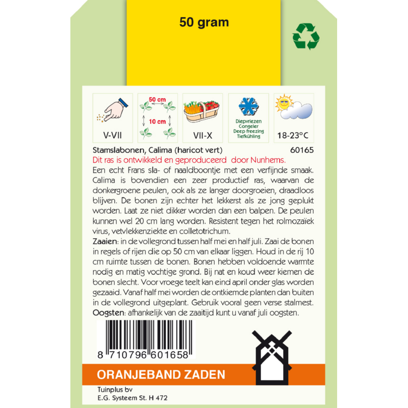 Stamslabonen Calima, 50 gram (Haricots Verts)