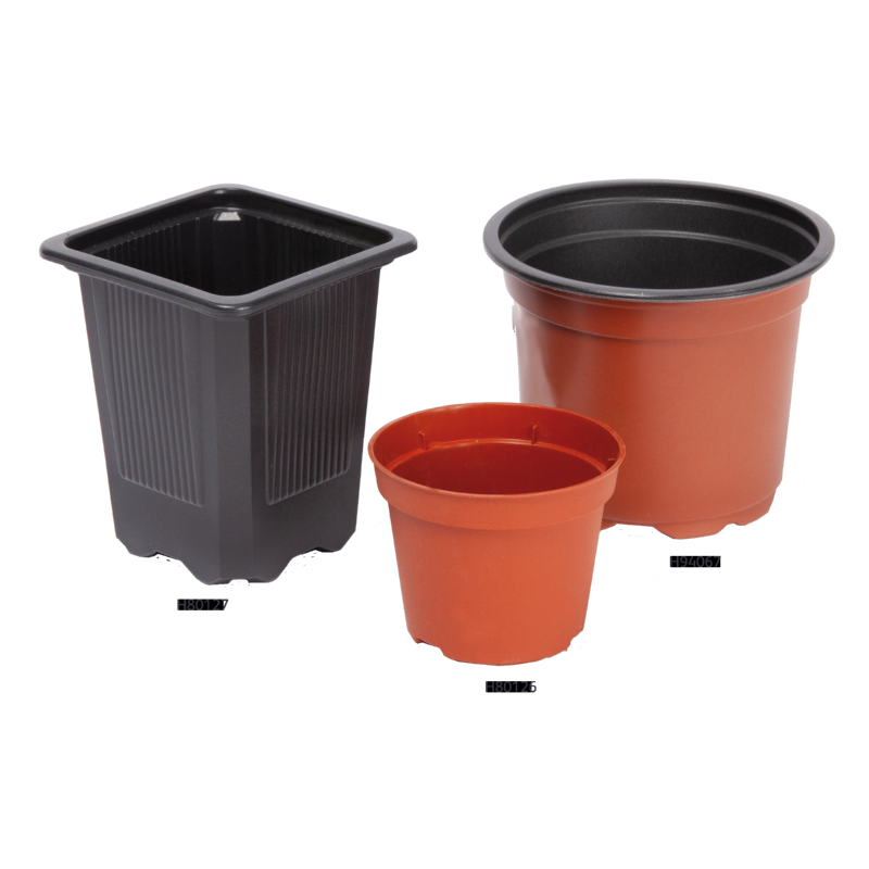 Kunststof potje 6 cm - kleur : terracotta, per stuk