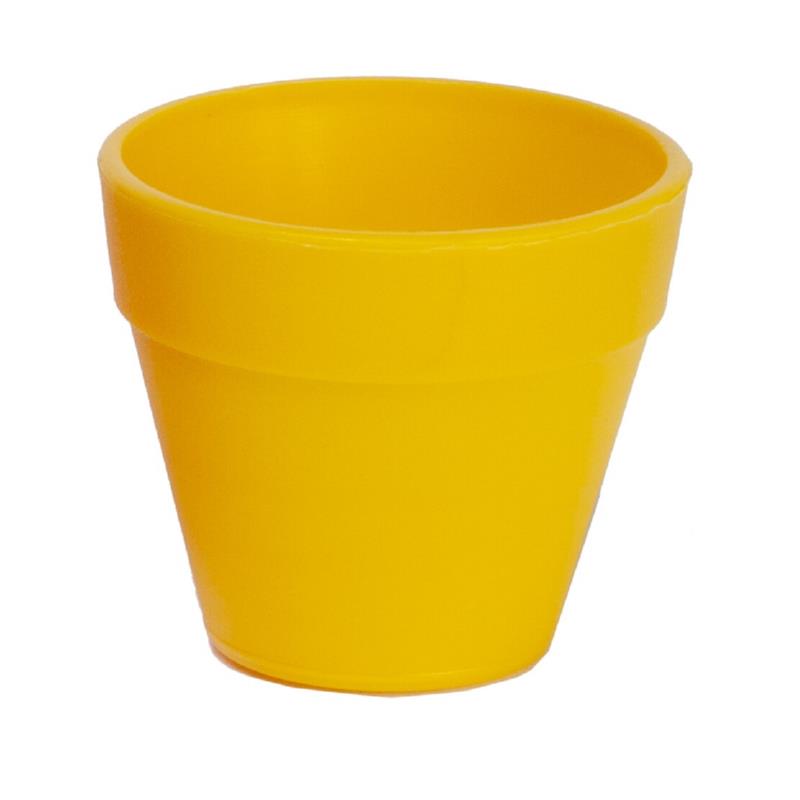 Kunststof potje 4,5 cm - kleur : geel, per stuk