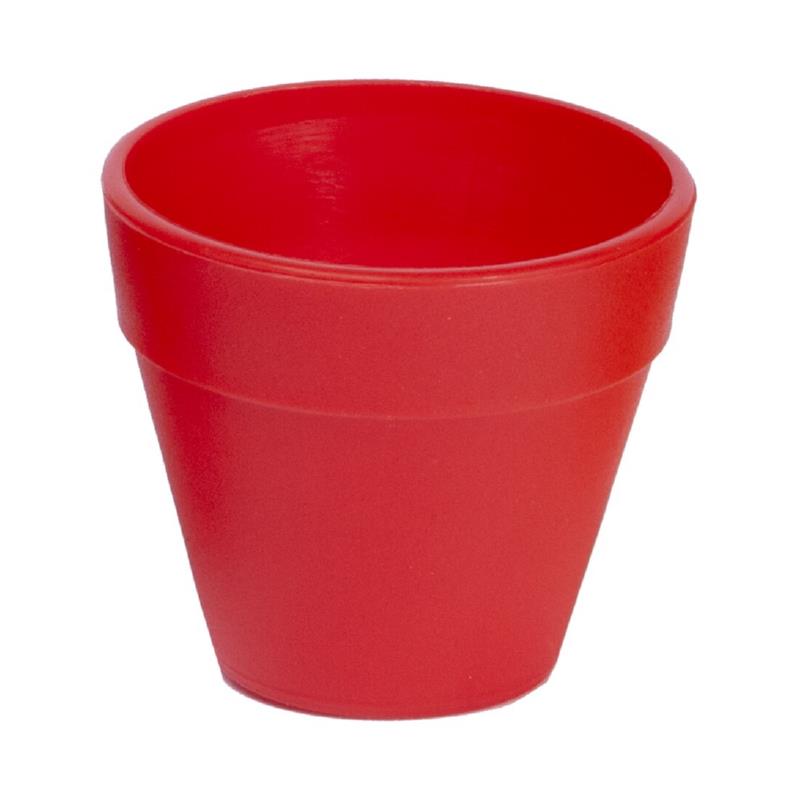 Kunststof potje 4,5 cm - kleur : rood, per stuk
