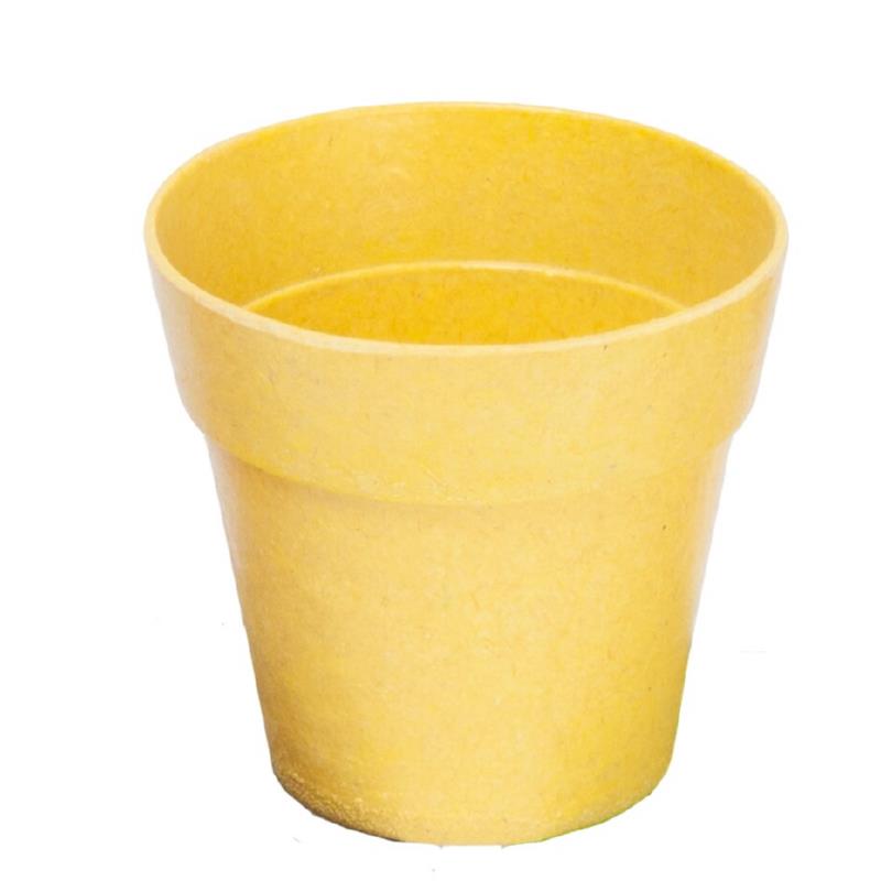 Bamboe potje 6,5 cm - kleur : geel, per stuk