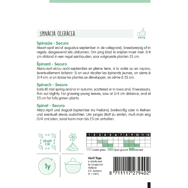 Spinazie Securo Wolfresistent A+B, 15 gram