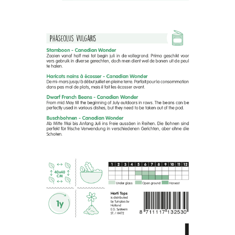 Stambonen Canadian Wonder, 15 gram (Kidneybonen)