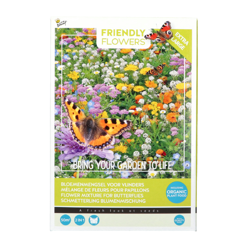 Friendly Flowers XL Vlinders Laag 50m²