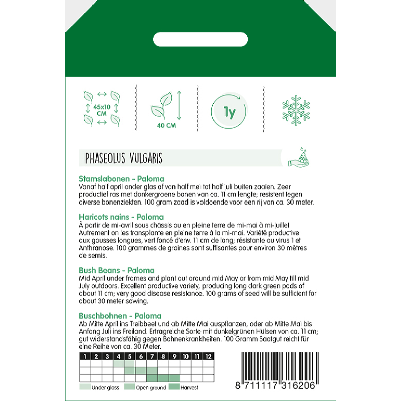 Stamslabonen Paloma, wordt Domino 100g