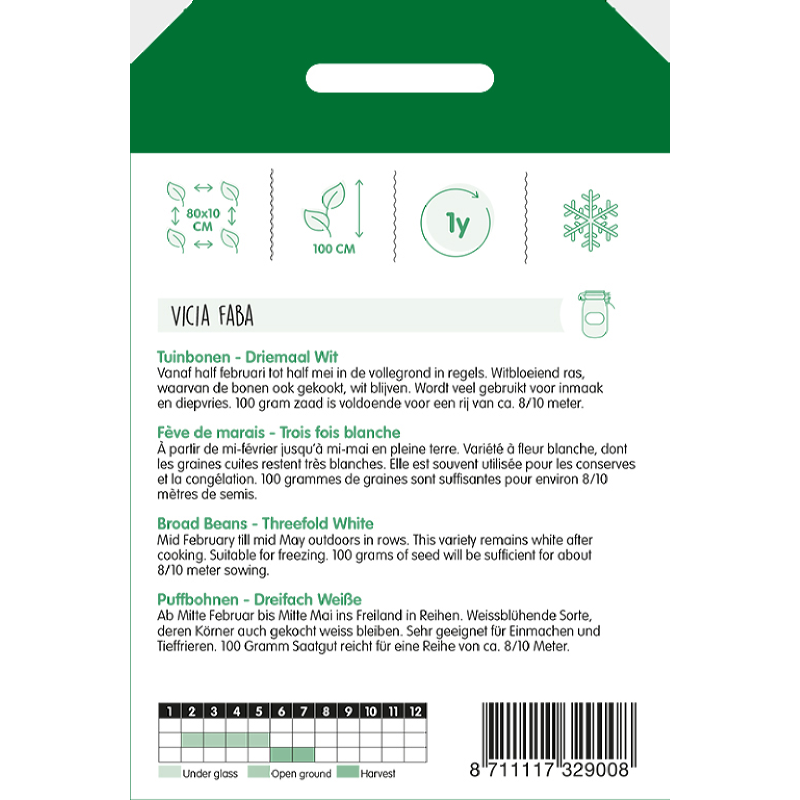 Tuinbonen Driemaal Wit, 100 gram