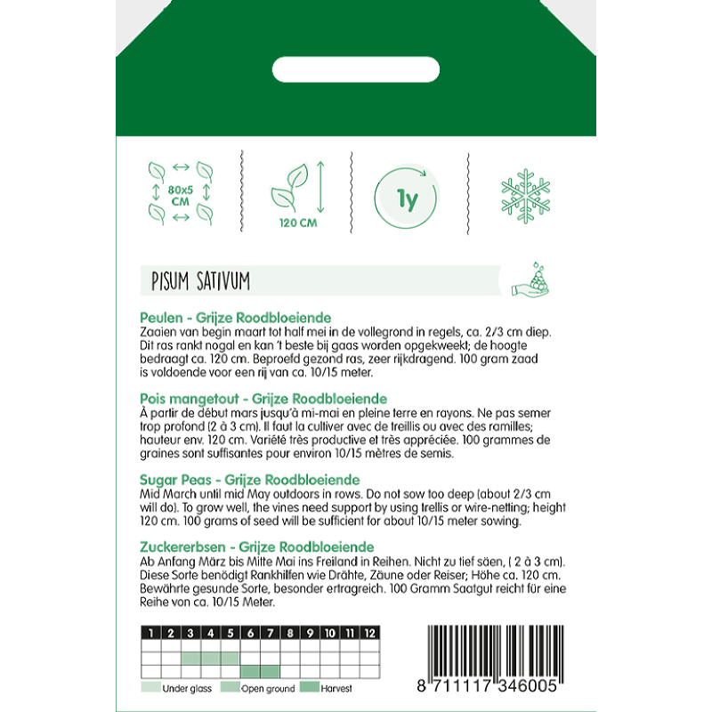 Peulen Grijze Roodbloeiende, 100 gram