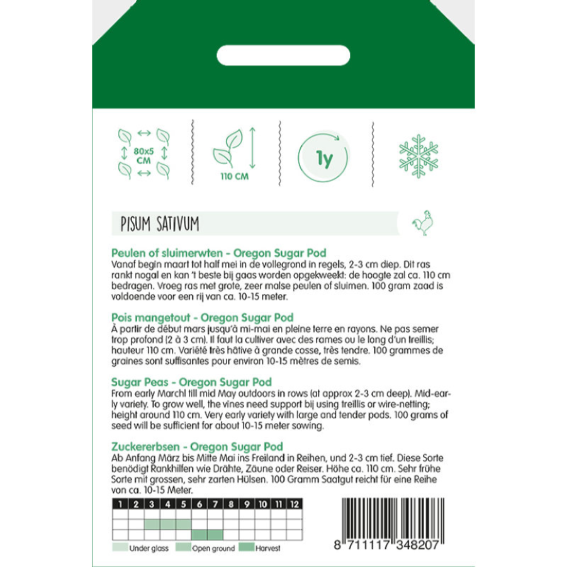 Peulen of sluimererwten Oregon Sugar Pod, 100 gram