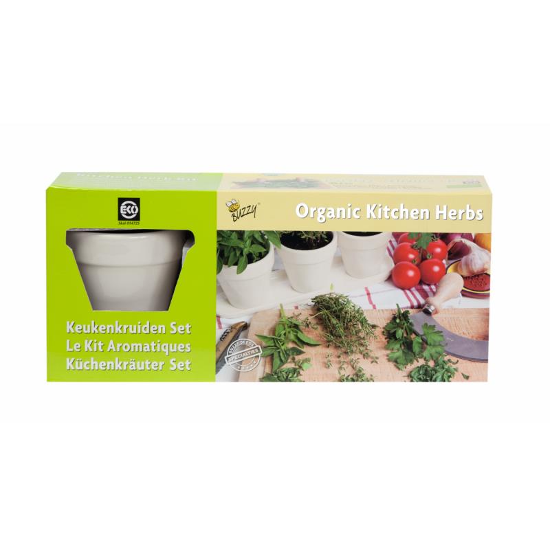 Biologische zaden keukenkruiden set, wit