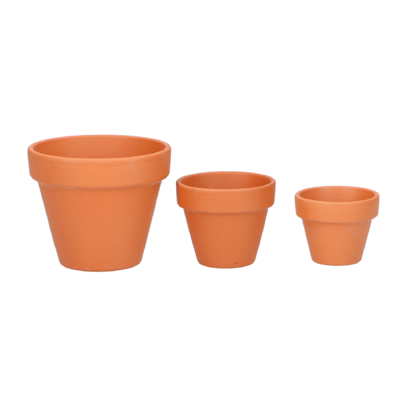 Stenen Terracotta potjes 4/5 cm, 12 stuks