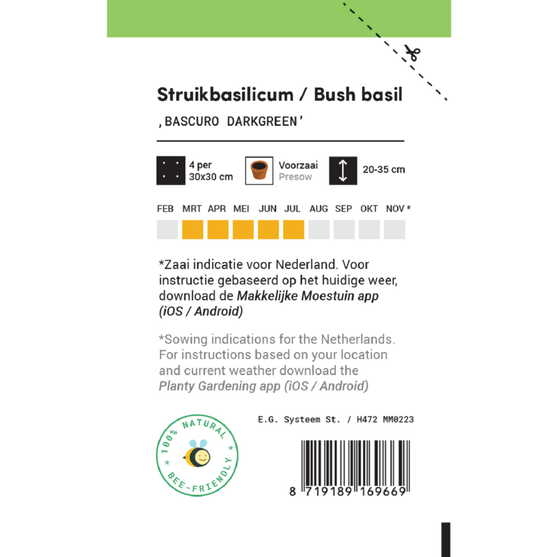 Makkelijke Moestuin Griekse Basilicum