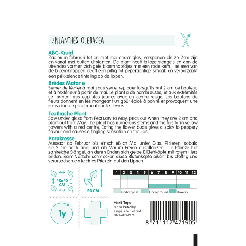 Spilanthes, Champagneblad, Kiespijnplant