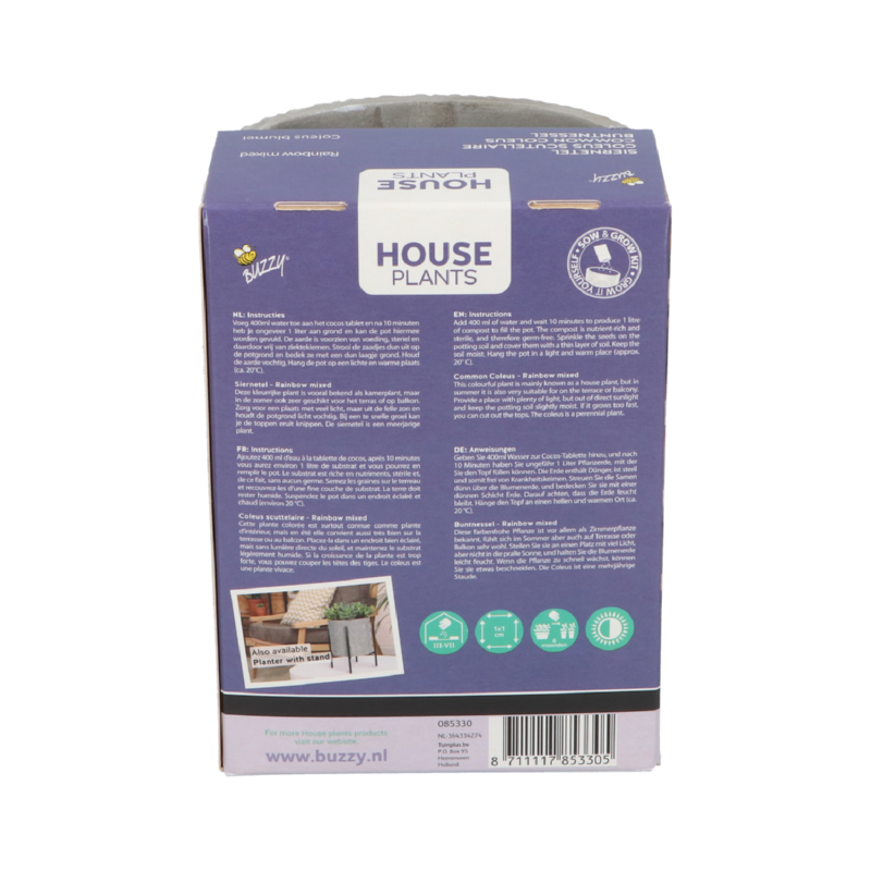 Hangende bloempot met siernetel zaden