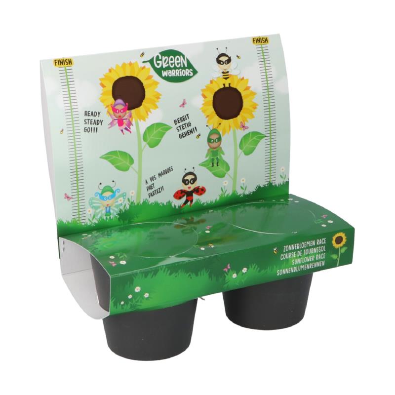 Green Warriors Zonnebloem wedstrijd, met biologisch bloemzaden