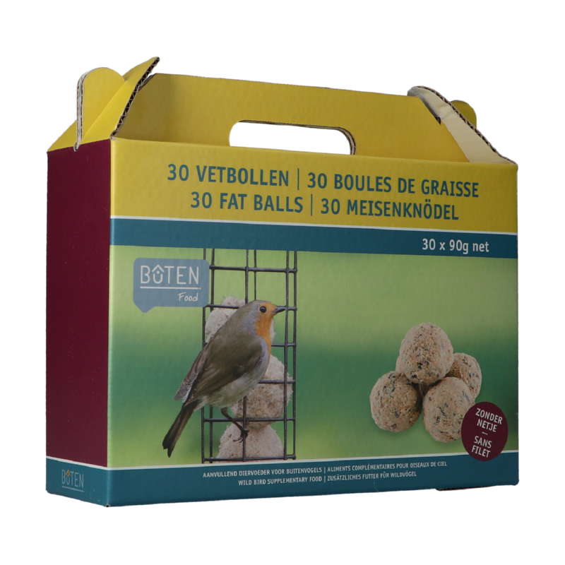30 vetbollen in doos voor buitenvogels (zonder net)