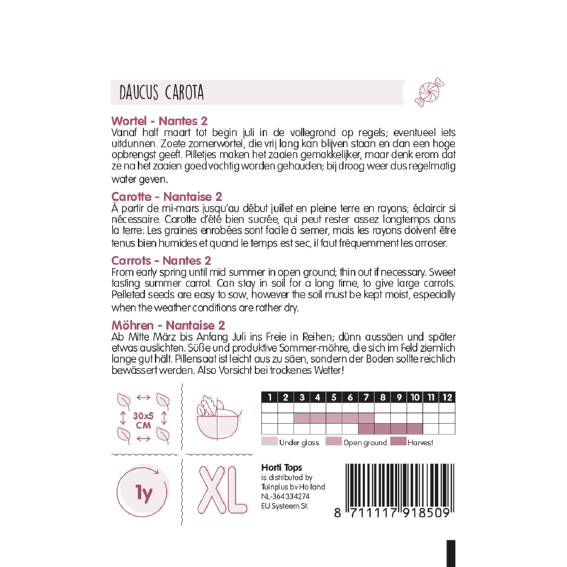 Pillenzaad wortel Nantes