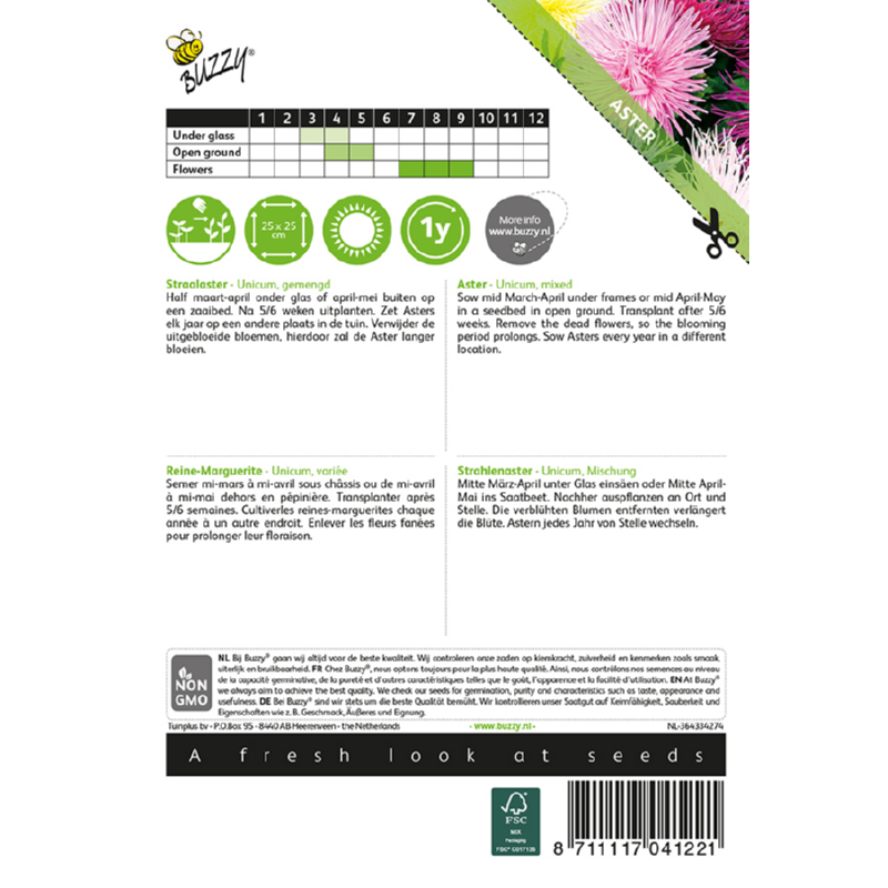 Callistephus, Straalaster Unicum, gemengd