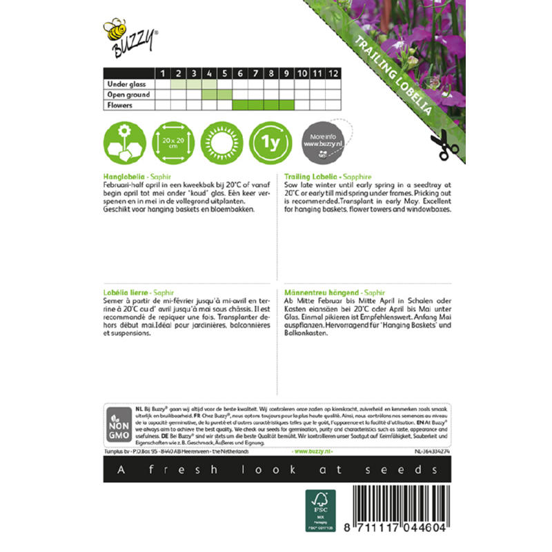 Lobelia, Hanglobelia Sapphire blauw