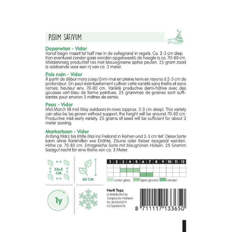 Doperwten Vidor 25 g