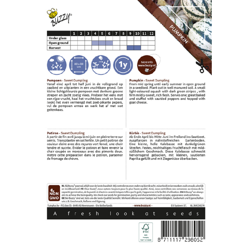 Ornamental Pompoen, Wintersquash Sweet Dumpling