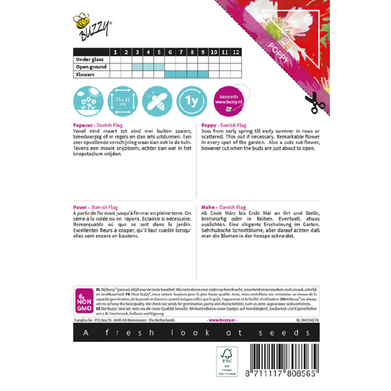 Poppy Papaver Deense Vlag