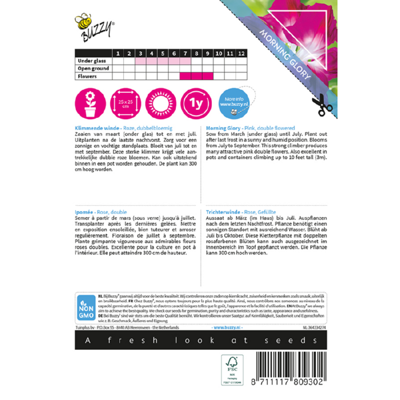 Climbing Flowers Ipomoea, Klimmende winde, Roze, dubbelbloemig