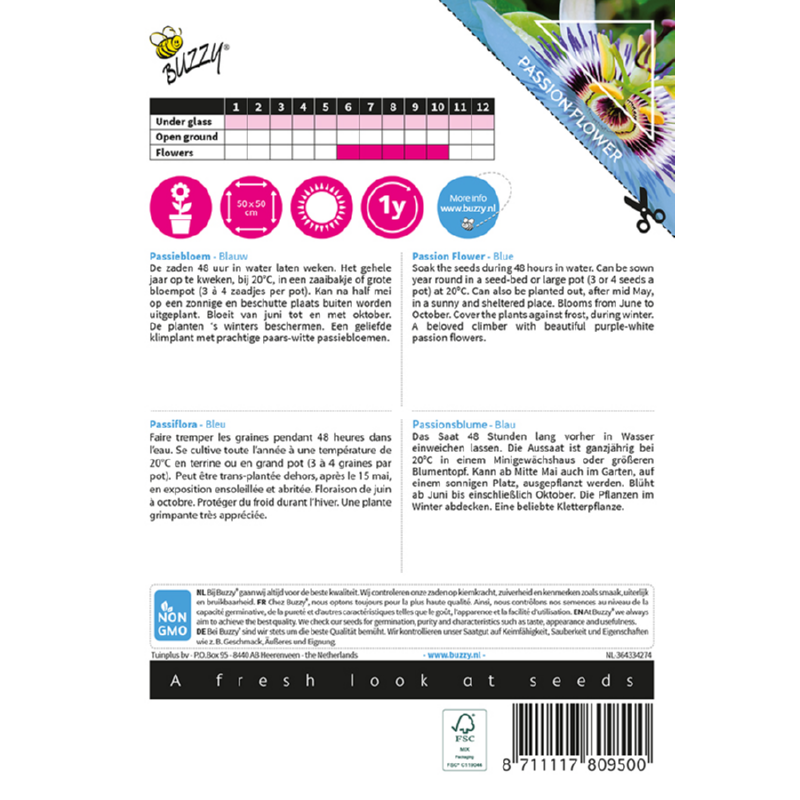 Climbing Flowers Passiflora blauw