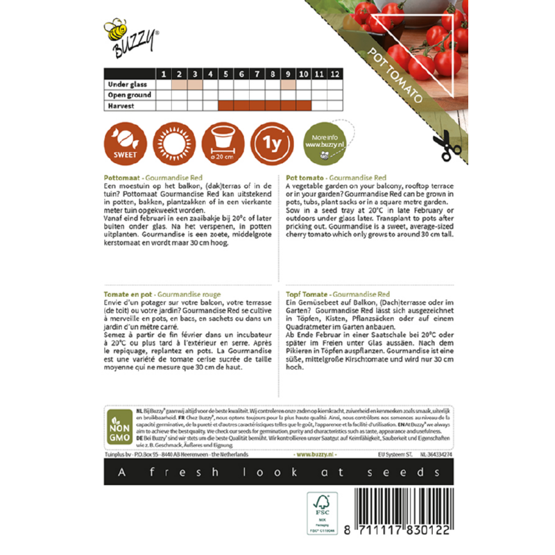 Patio Veggies, Tomaat Gourmandise Red