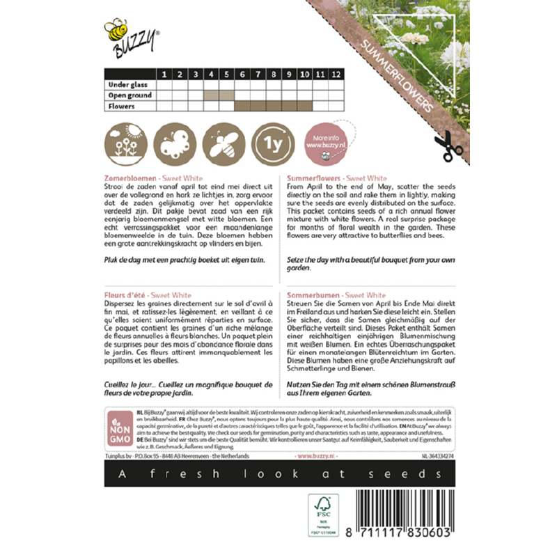 Sweet White, Witte tinten zomerbloemen