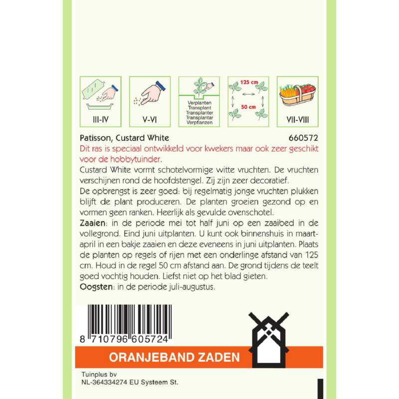 Patisson Custard White, voorheen Summer Satellite F1