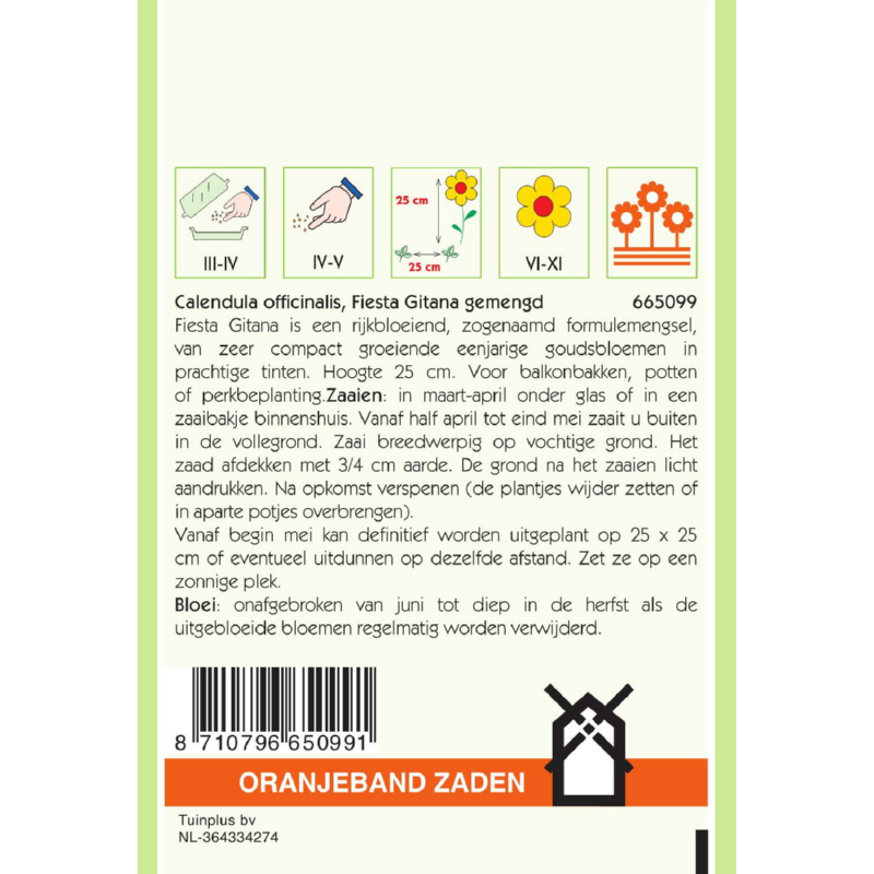 Calendula, Goudsbloem Fiesta Gitana