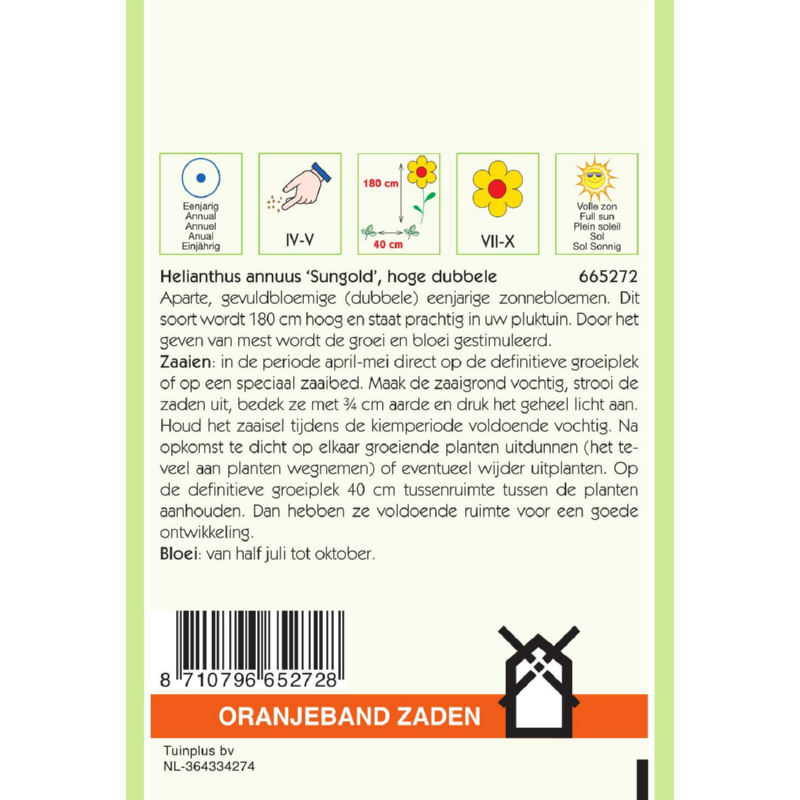 Helianthus, Zonnebloem Sungold dubbelbloemig hoog
