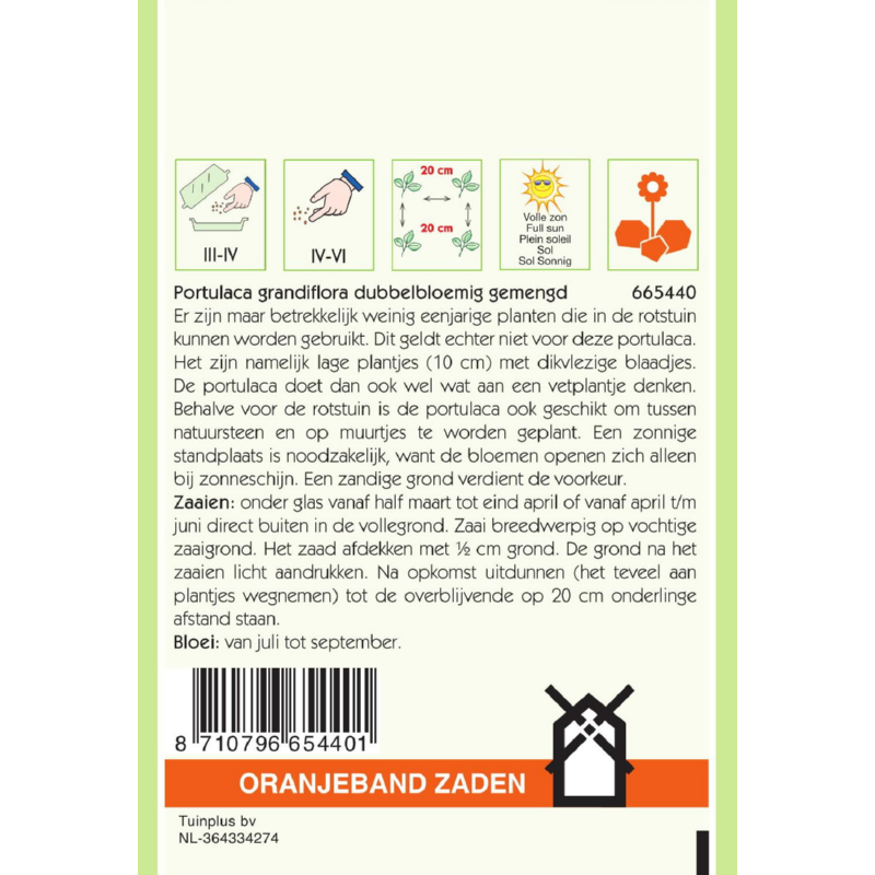 Portulaca, Portulak dubbelbloemig gemengd