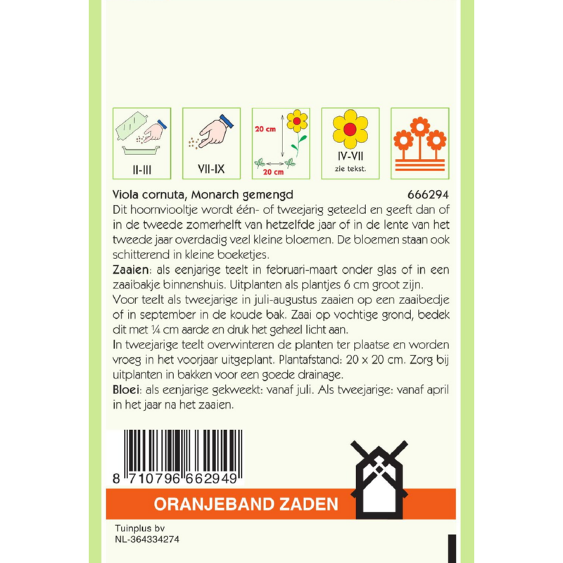 Viola, Hoornviooltje gemengd