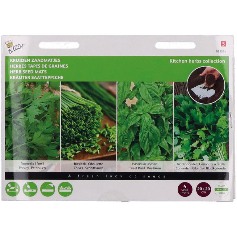 Zaadmatjes Kruiden, 4 matjes