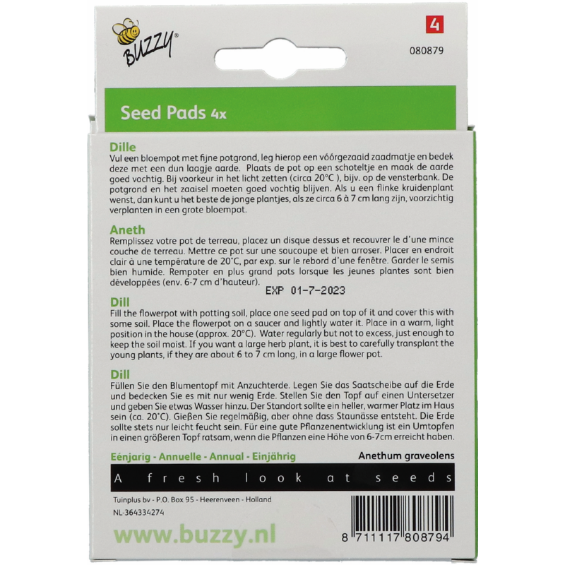Seedpads Dille, 4 ronde pads