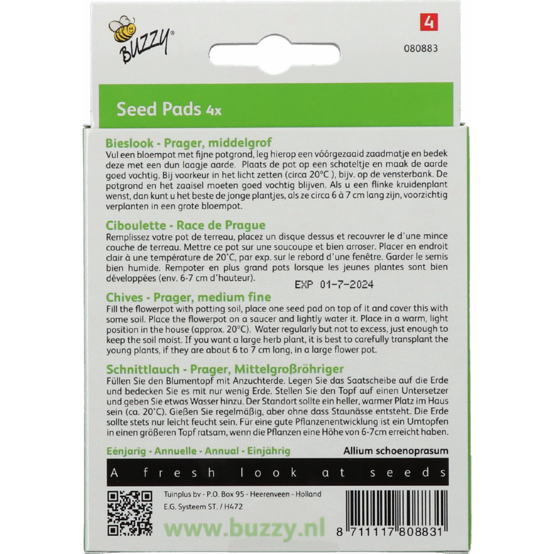 Seedpads Bieslook Prager, 4 ronde pads