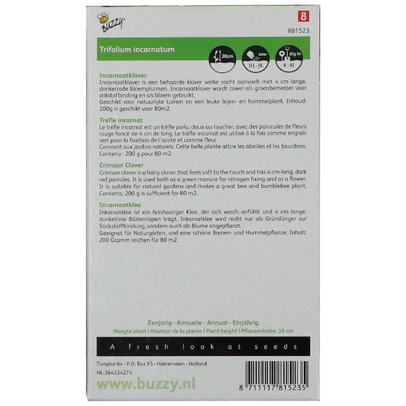 Groenbemester Incarnaatklaver