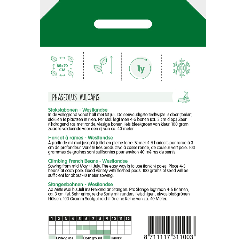 Stokslabonen Westlandse Dubbele, zonder draad, 100g