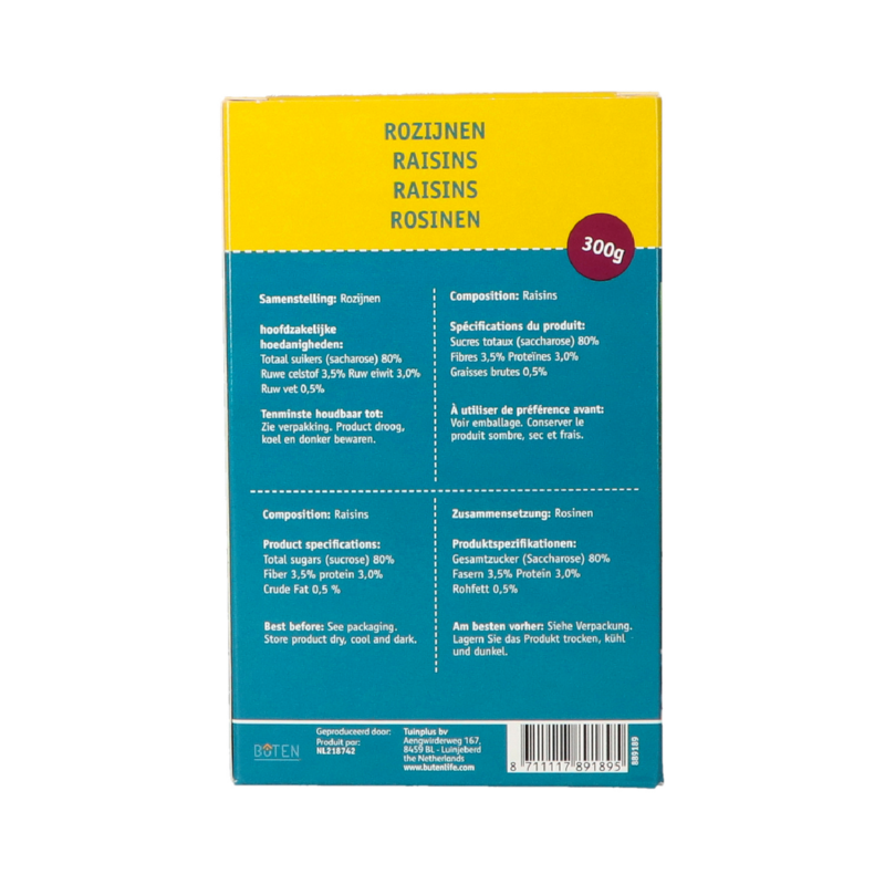 Rozijnen in doosje, 300 gram