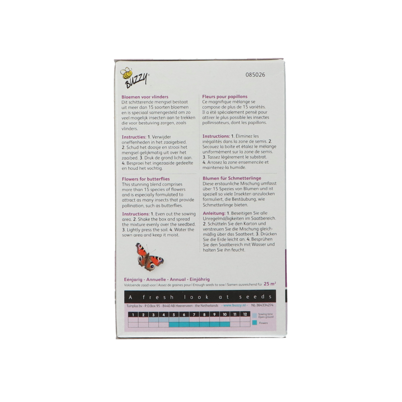 Strooidoosje Friendly Flowers Vlinders Laag 25m²