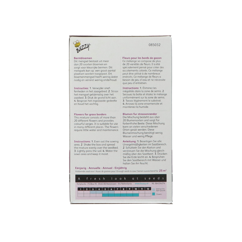 Strooidoosje Friendly Flowers Bermmengsel 25m²