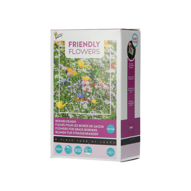 Strooidoosje Friendly Flowers Bermmengsel 25m²