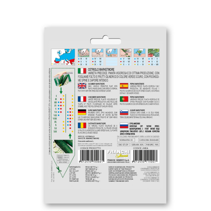 Komkommer, Cetriolo Marketmore