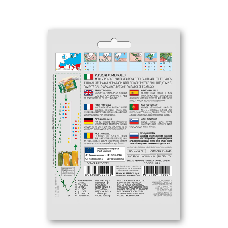 Paprika, Peperone Dulce Corno Giallo