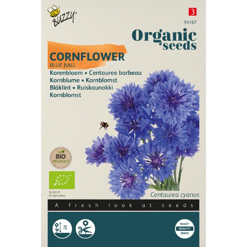 Biologische Centaurea, Korenbloem Blue Ball