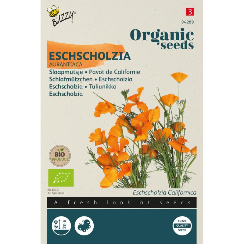 Biologische Eschscholzia, Slaapmutsje Aurantiaca
