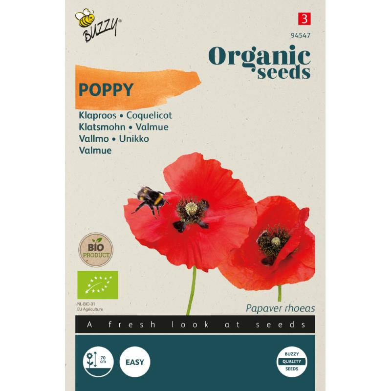 Biologische Papaver, Klaproos Rood